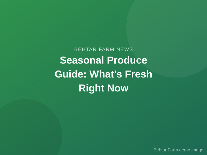 Seasonal Produce Guide: What's Fresh Right Now